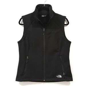 The North Face Women's Apex Softshell Vest L Black USAA Logo Wind Resistant Warm